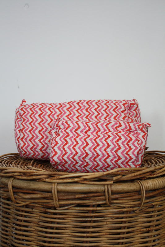 Pink Zig Zag Washbag