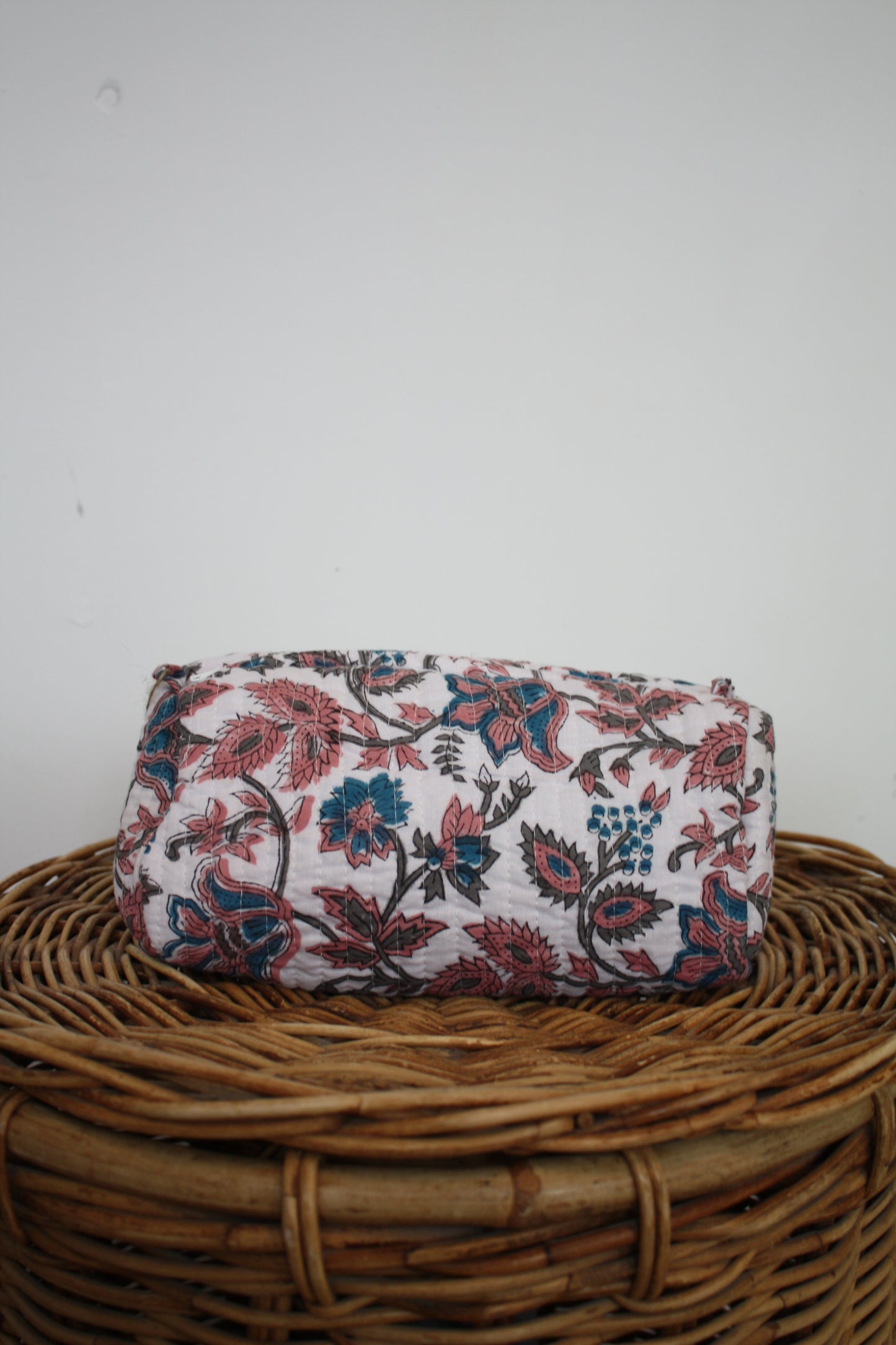 White Floral Washbag