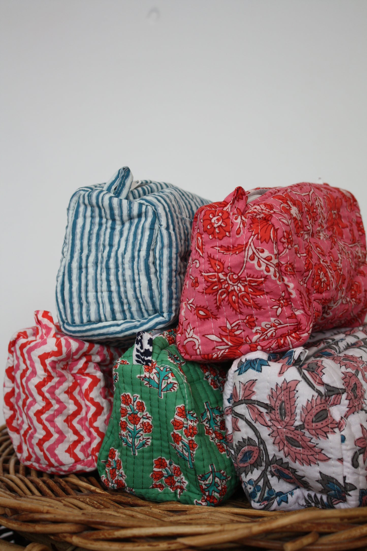 White Floral Washbag