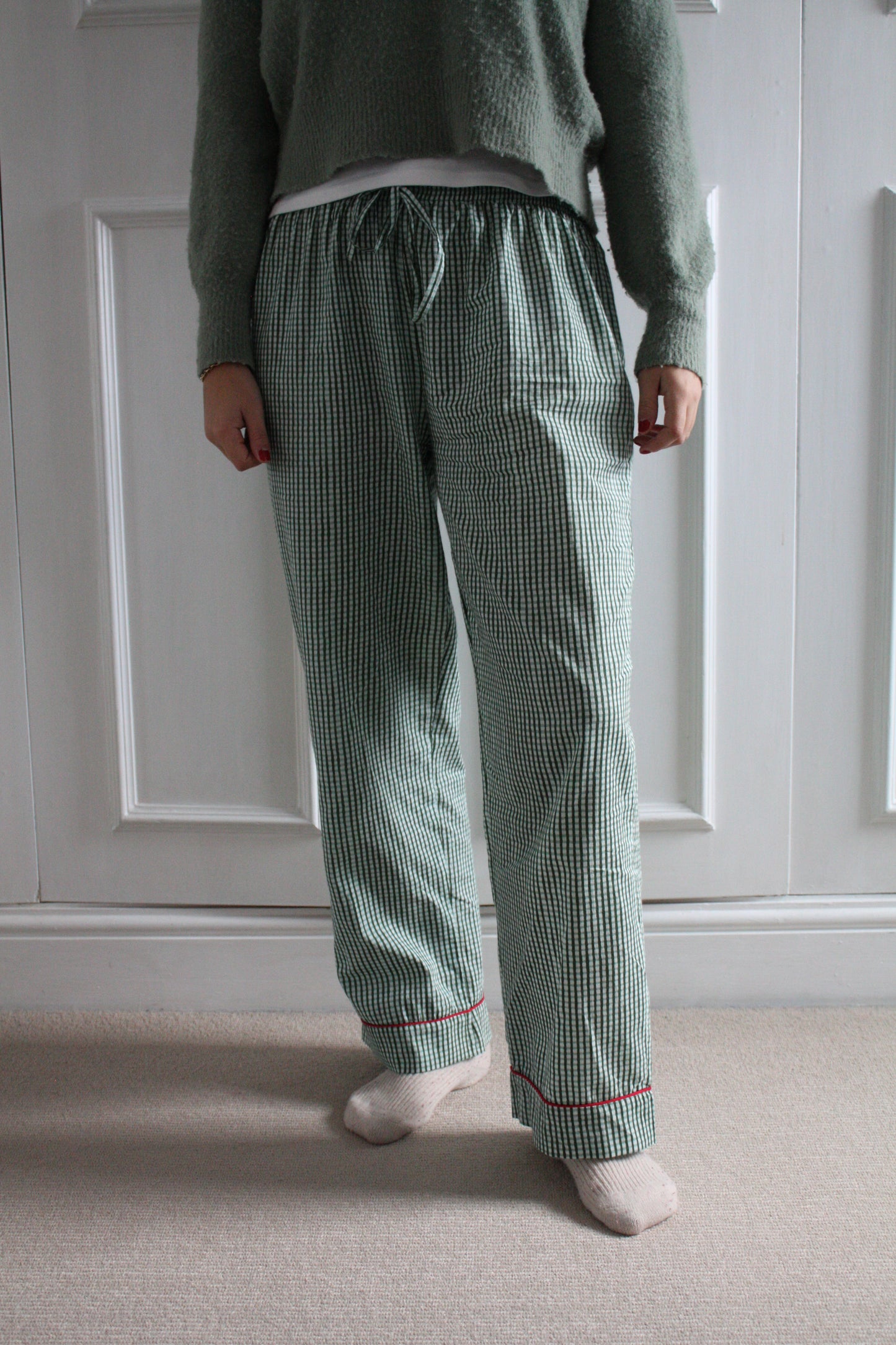 Green Gingham Trousers