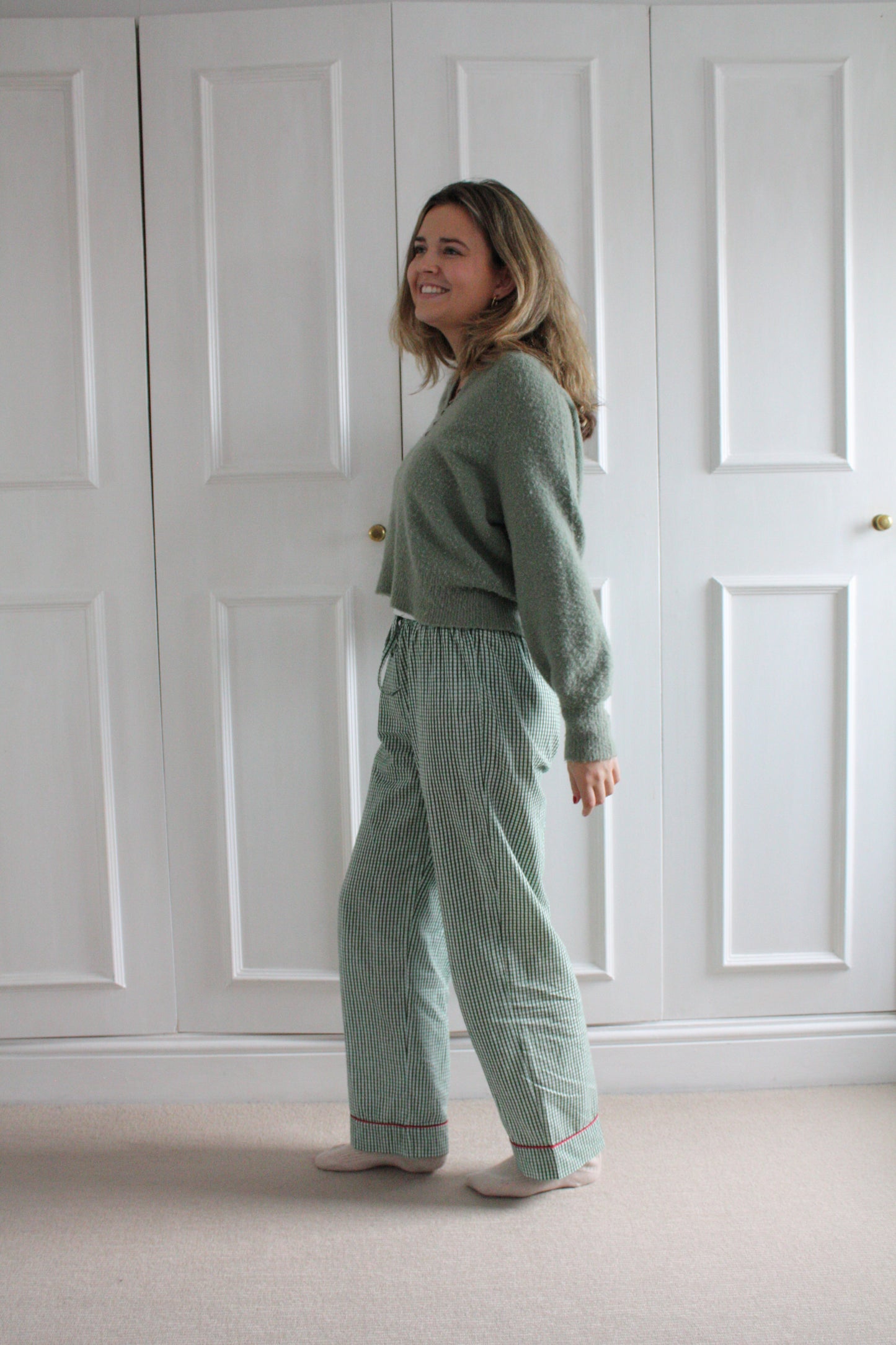 Green Gingham Trousers