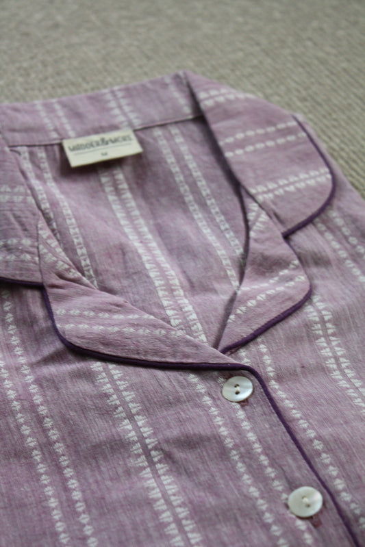 Lilac Handloom Long Pyjama Set