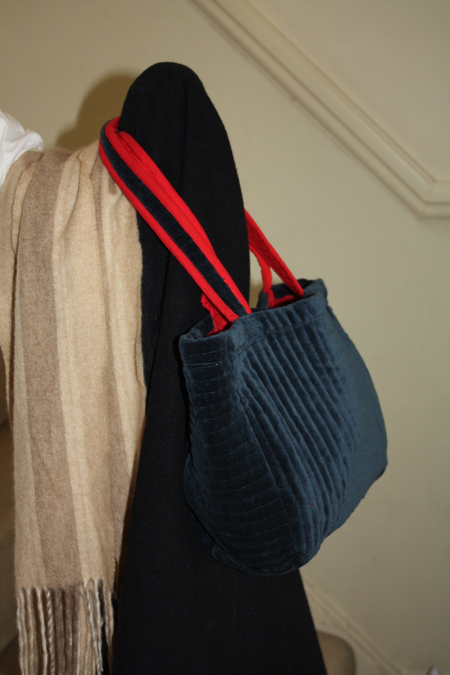 Navy Velvet Bag