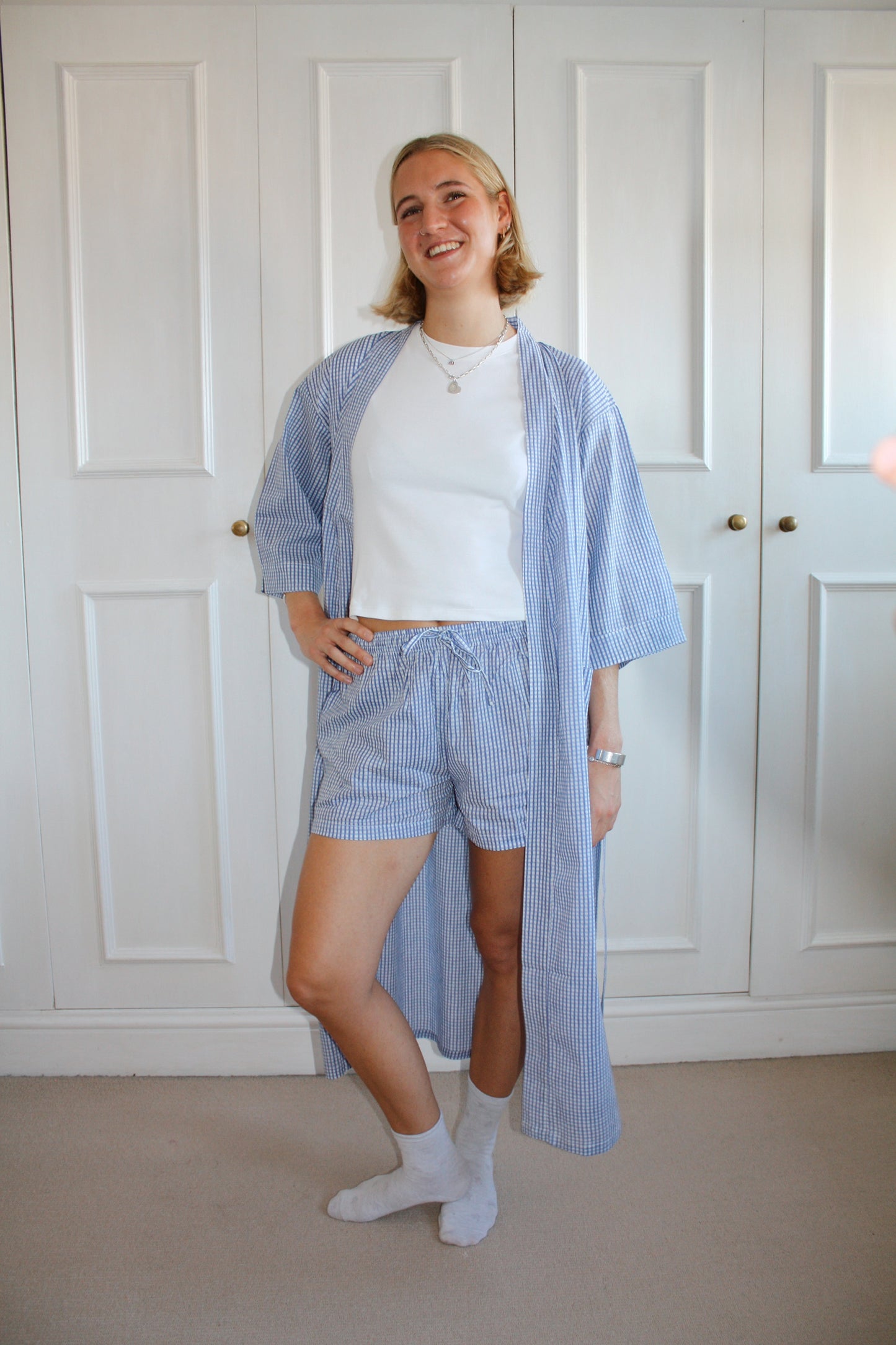 Blue Gingham Shorts