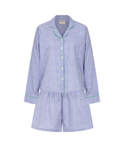Blue Gingham Short Pyjama Set