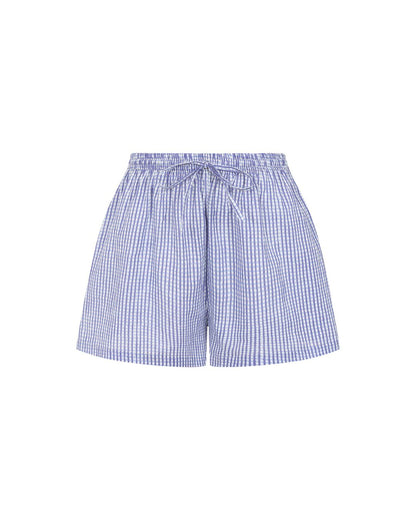 Blue Gingham Short Pyjama Set