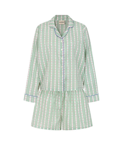 Green Stripe Short Pyjama Set