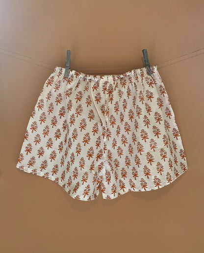 Madder Orange Pyjama Shorts