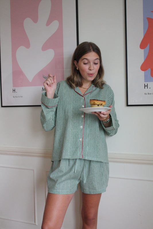 Green Gingham Short Pyjama Set