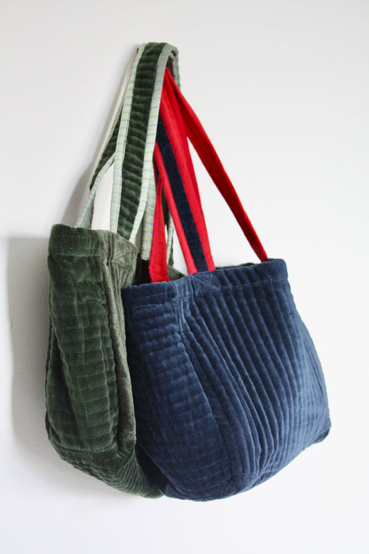 Navy Velvet Bag