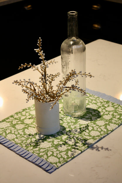 Green Floral Placemats
