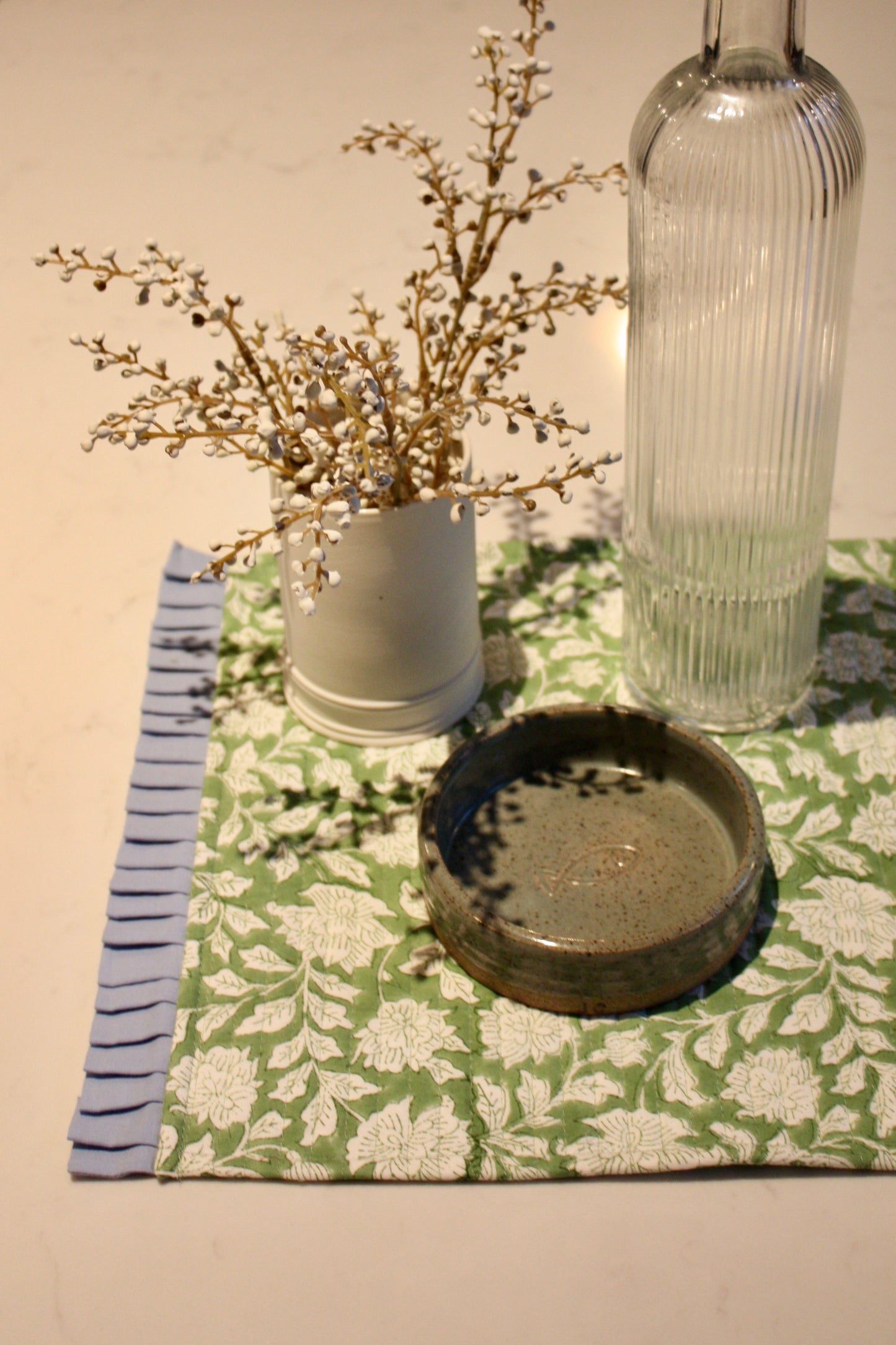 Green Floral Placemats