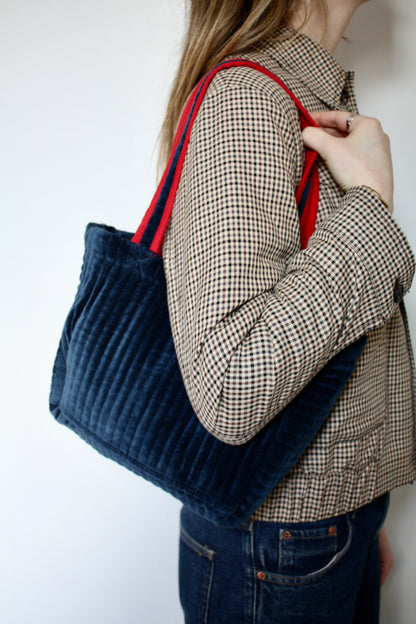Navy Velvet Bag