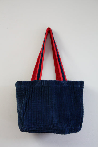 Navy Velvet Bag