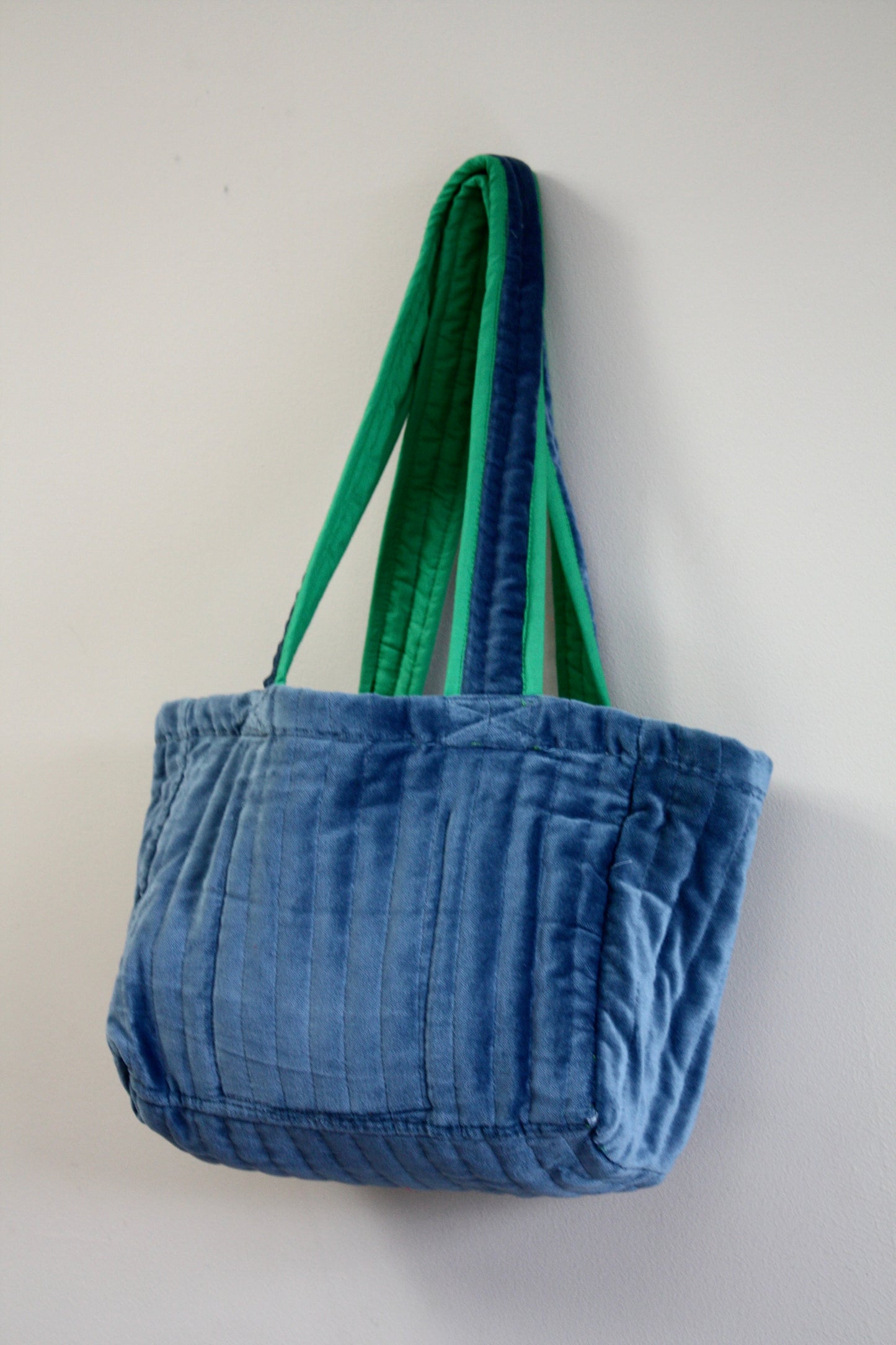 Blue & Green Velvet Bag