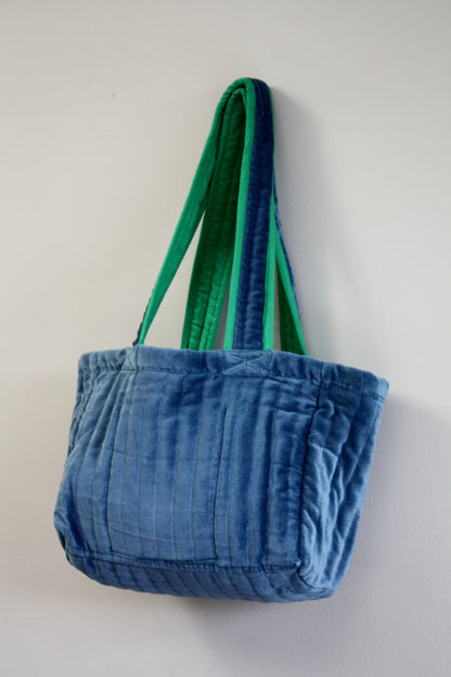 Blue & Green Velvet Bag