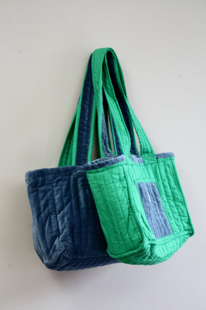 Blue & Green Velvet Bag