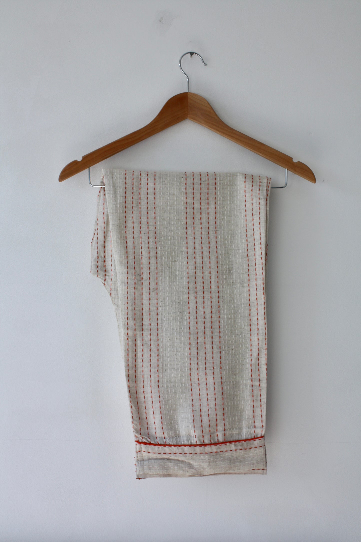 Handwoven Cotton Pyjamas - Orange Stitch