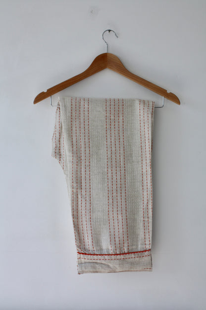 Handwoven Cotton Pyjamas - Orange Stitch