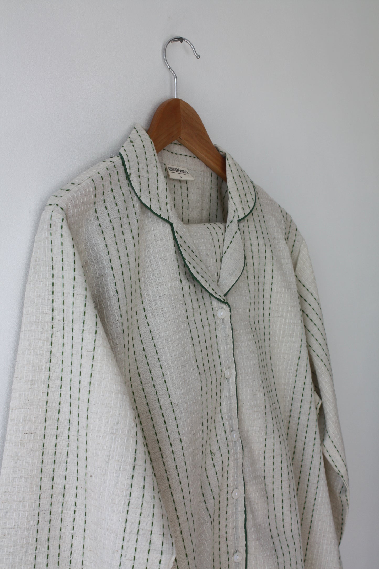 Handwoven Cotton Pyjamas - Green Stitch