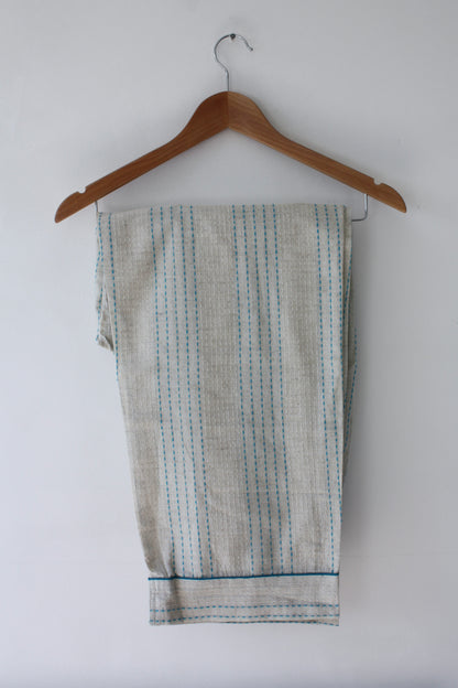 Handwoven Cotton Pyjamas - Blue Stitch