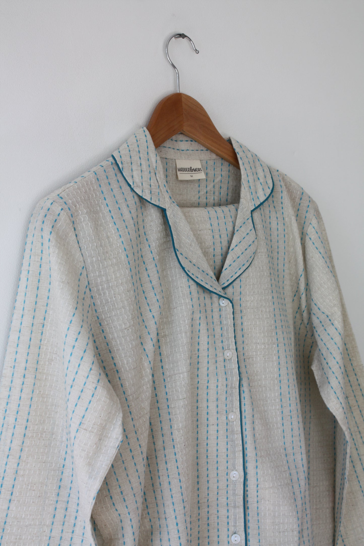 Handwoven Cotton Pyjamas - Blue Stitch