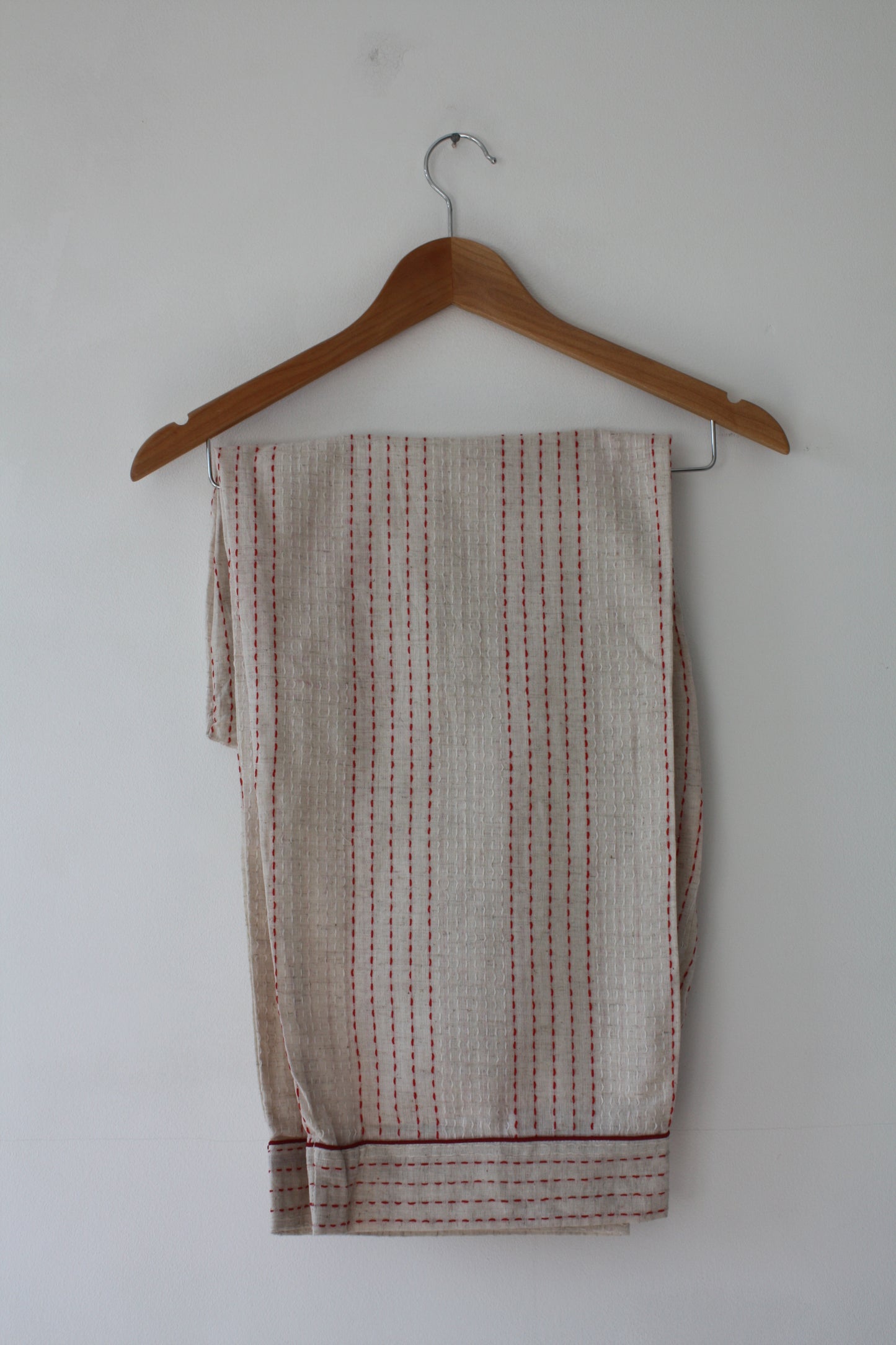 Handwoven Cotton Pyjamas - Red Stitch