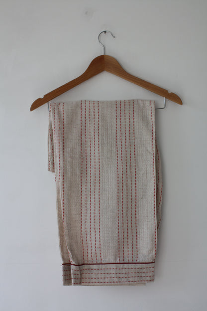 Handwoven Cotton Pyjamas - Red Stitch
