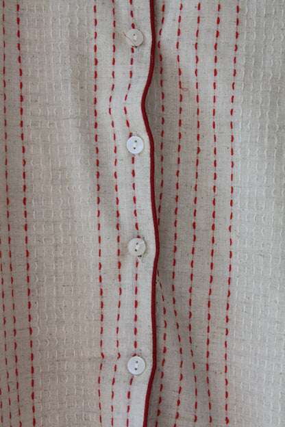 Handwoven Cotton Pyjamas - Red Stitch