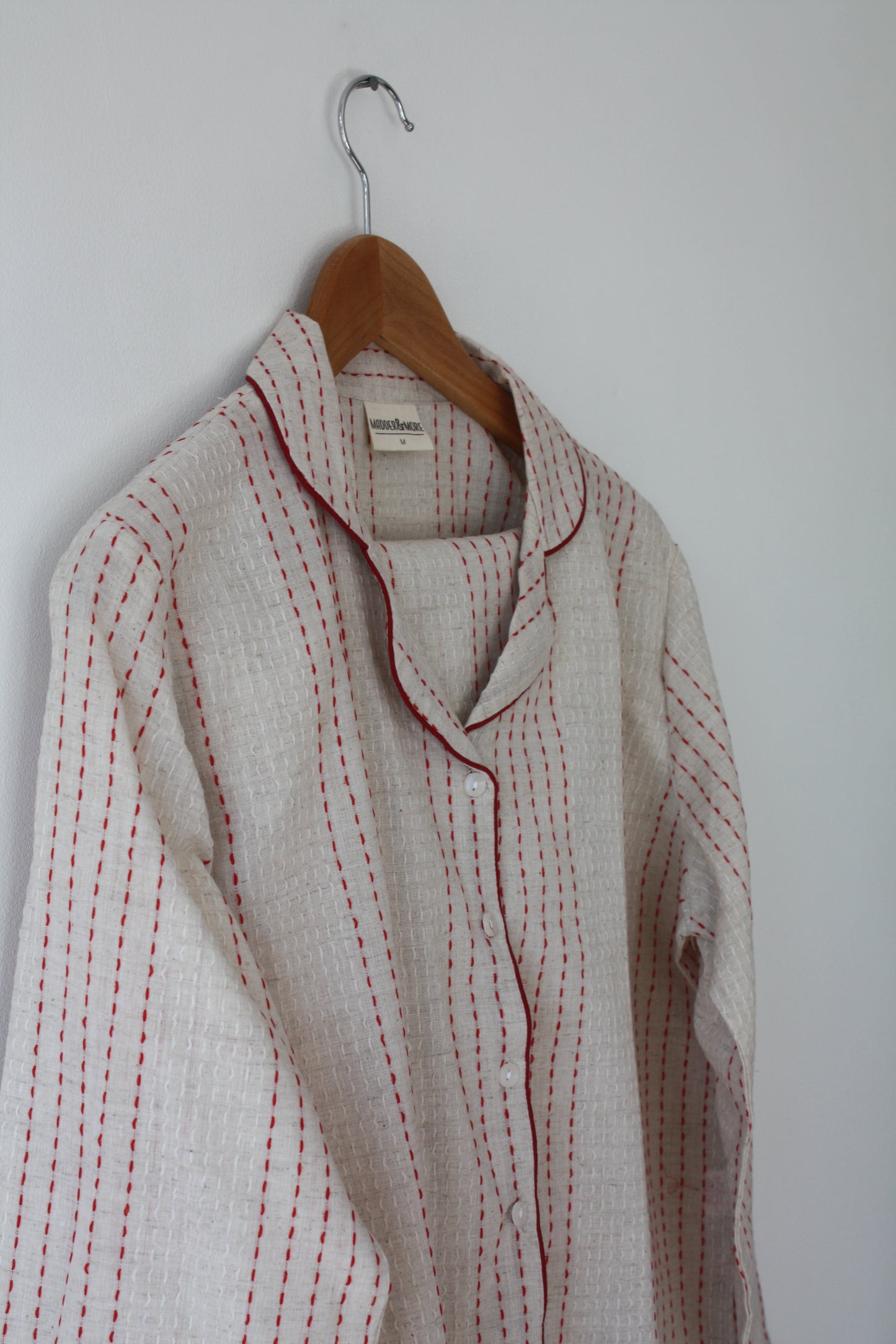 Handwoven Cotton Pyjamas - Red Stitch