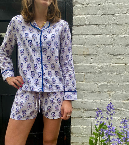 Lilac Bloom Shorts Pyjama Set