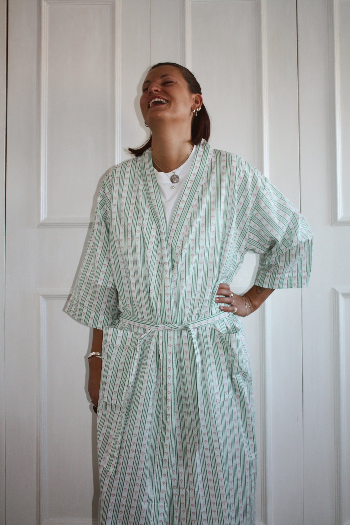 Green Stripe Robe