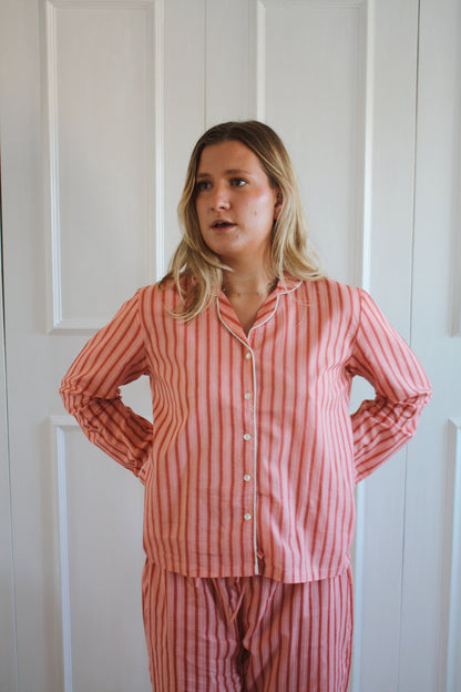 Pink Stripe Long Pyjama Set