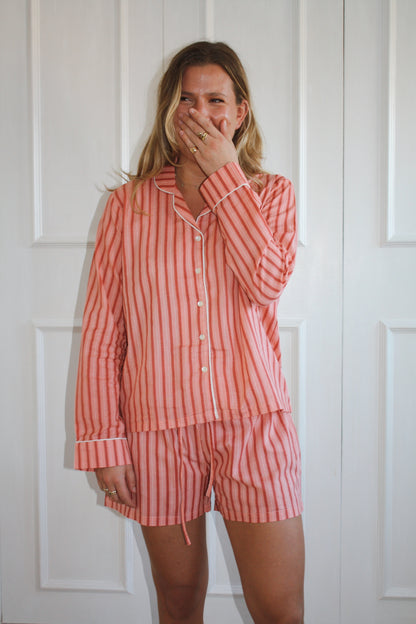 Pink Stripe Short Pyjama Set