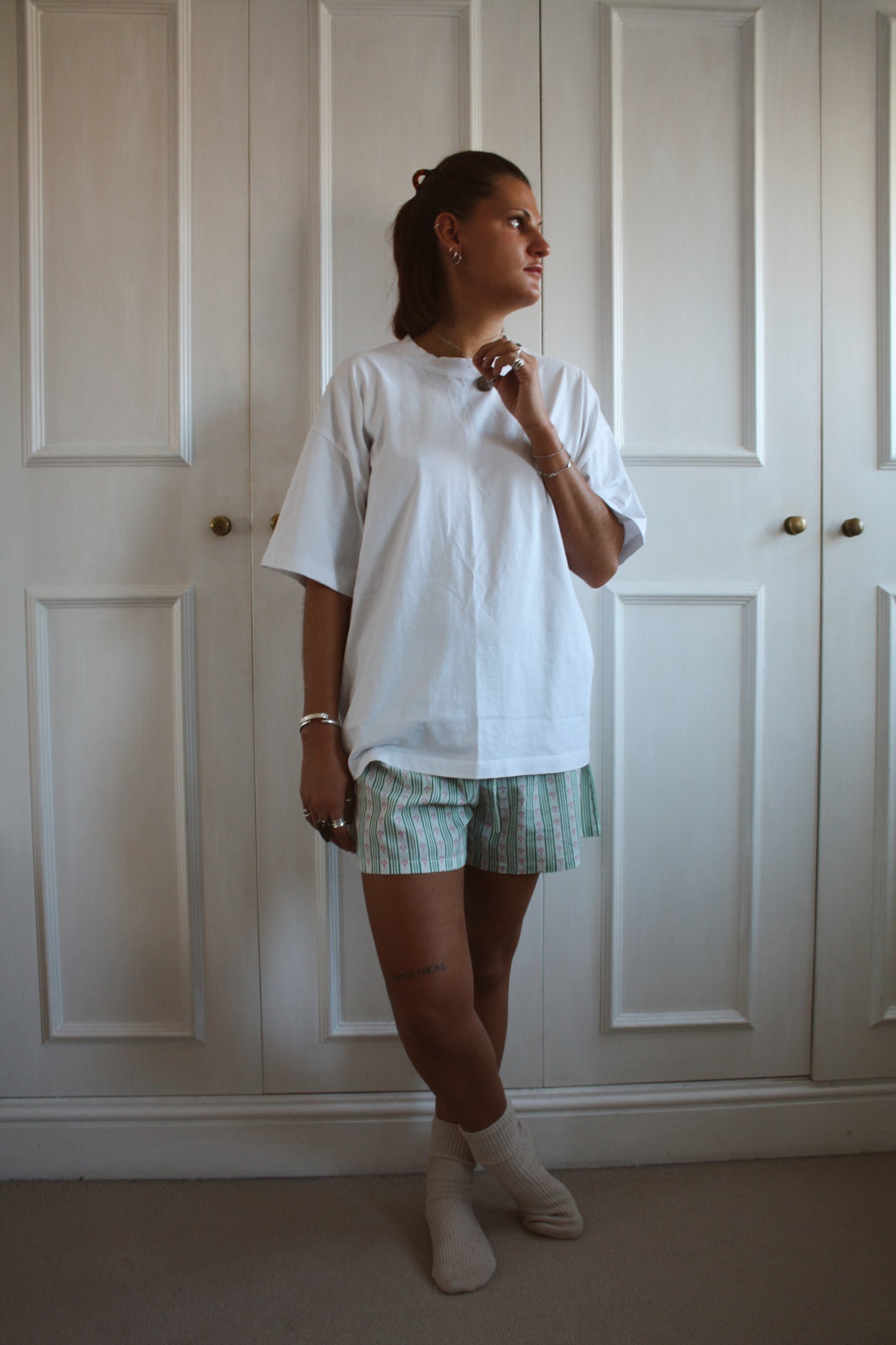 Green Stripe Shorts