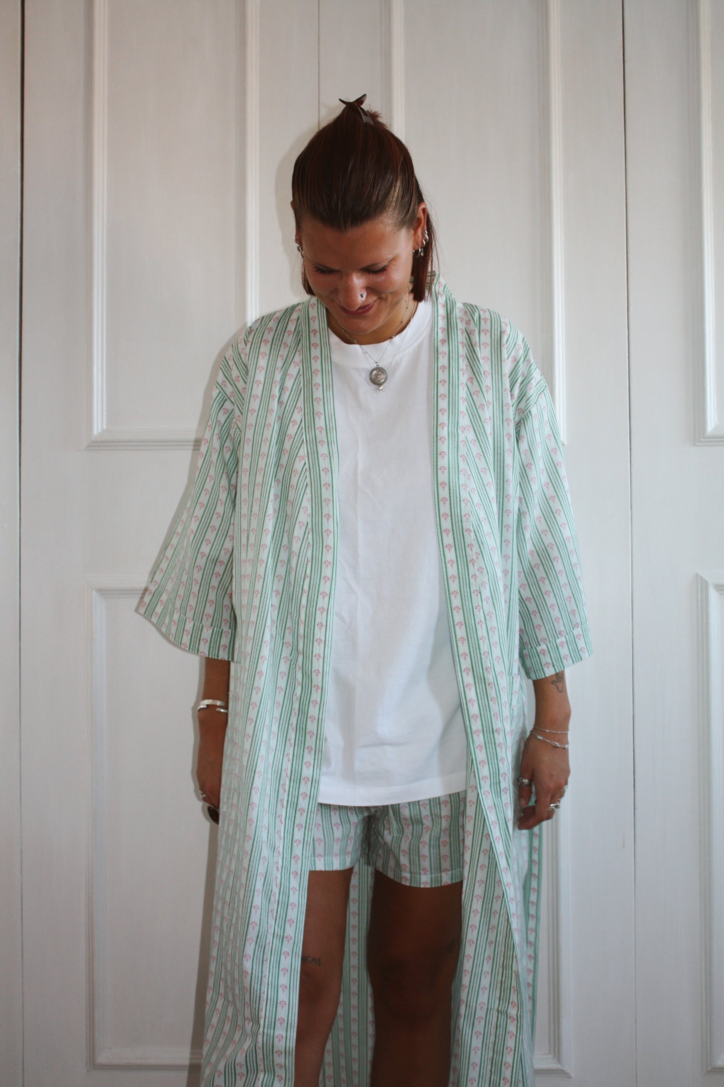 Green Stripe Robe