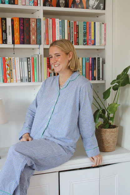 Blue Gingham Long Pyjama Set