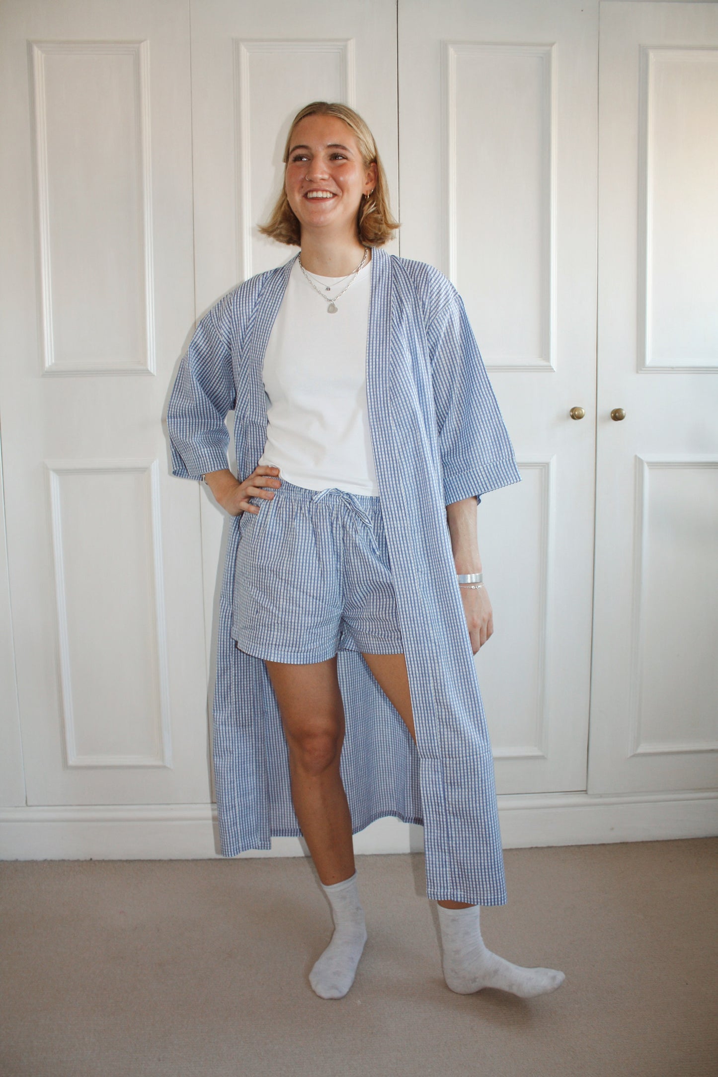 Blue Gingham Robe