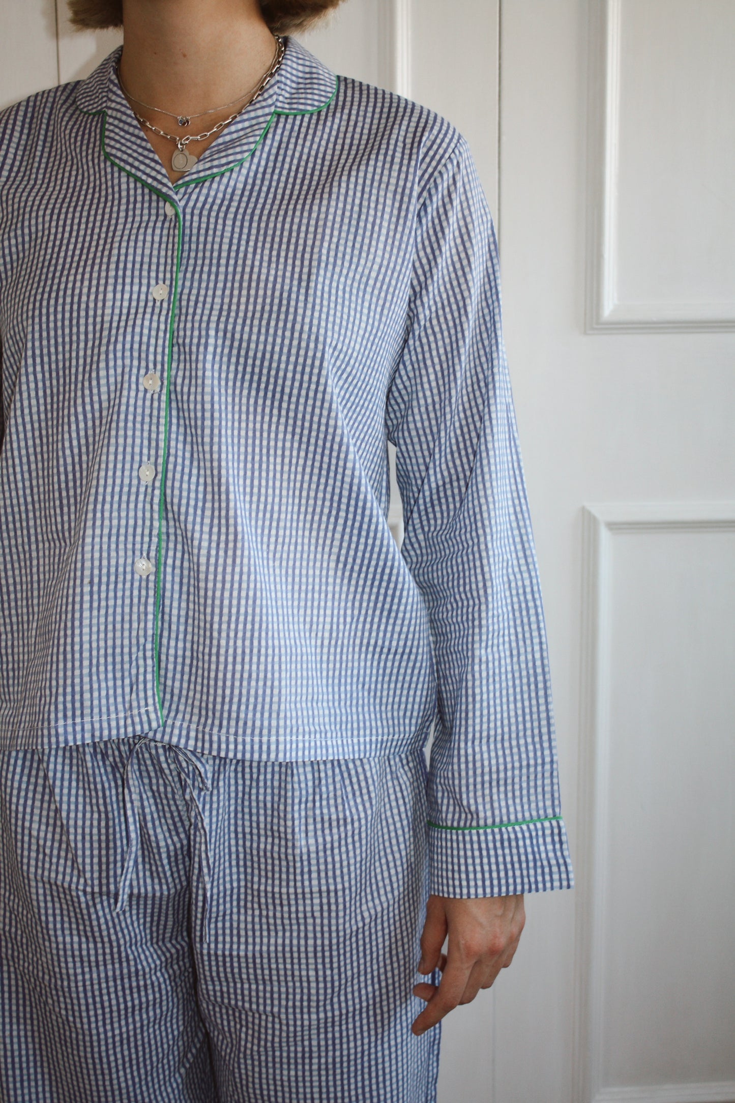 Blue Gingham Long Pyjama Set