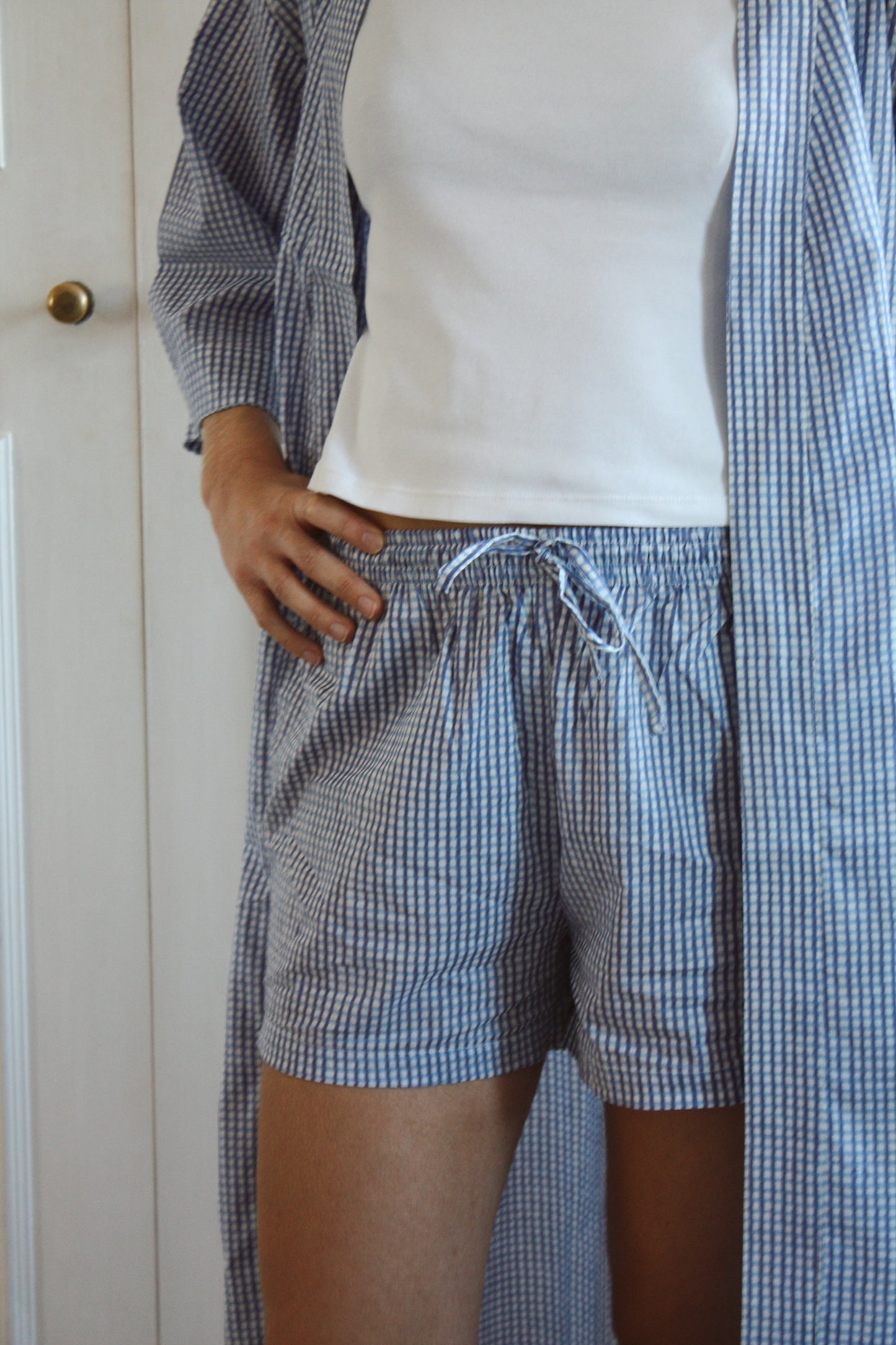 Blue Gingham Shorts