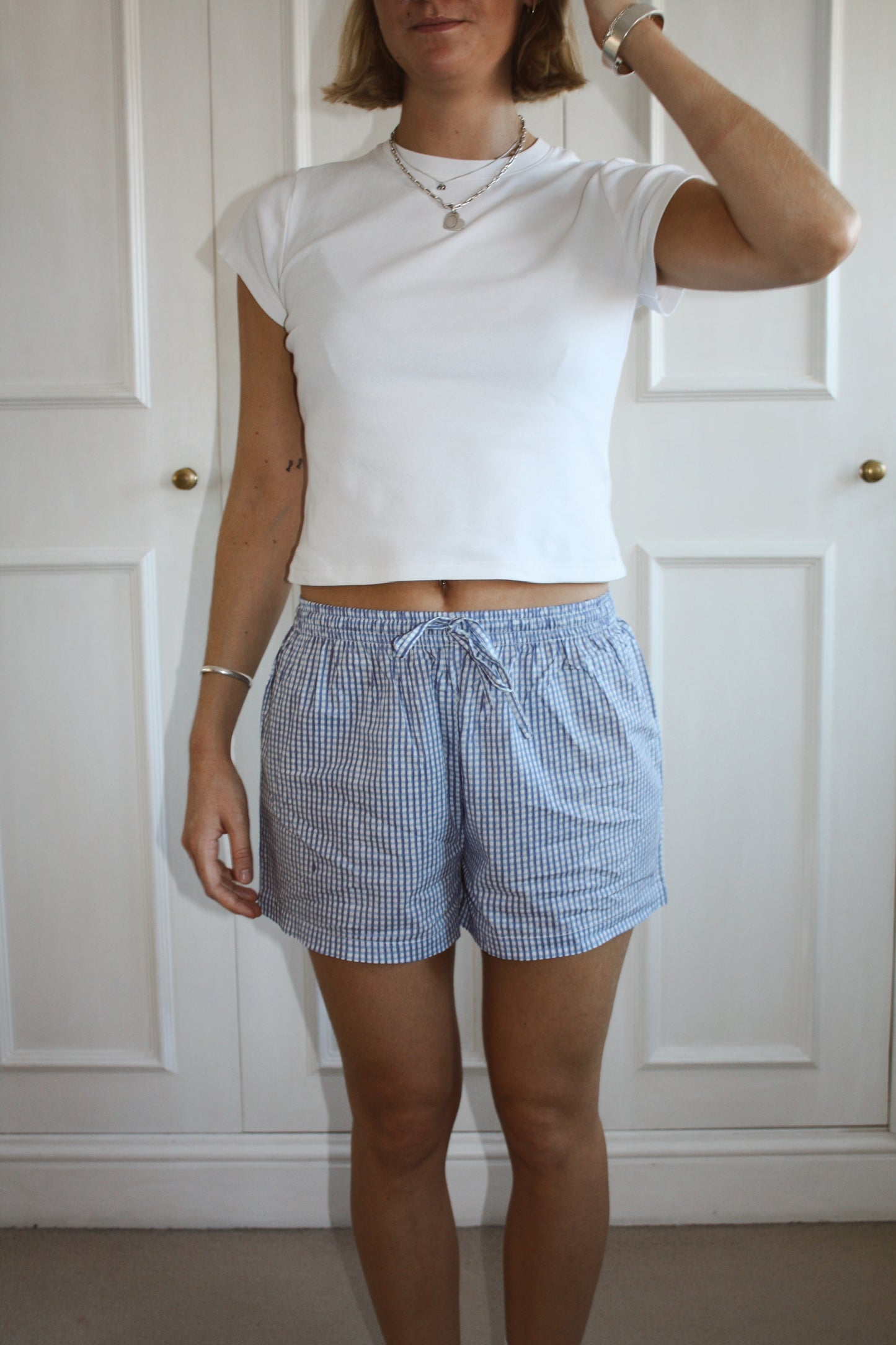 Blue Gingham Shorts