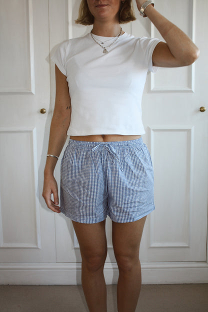 Blue Gingham Shorts