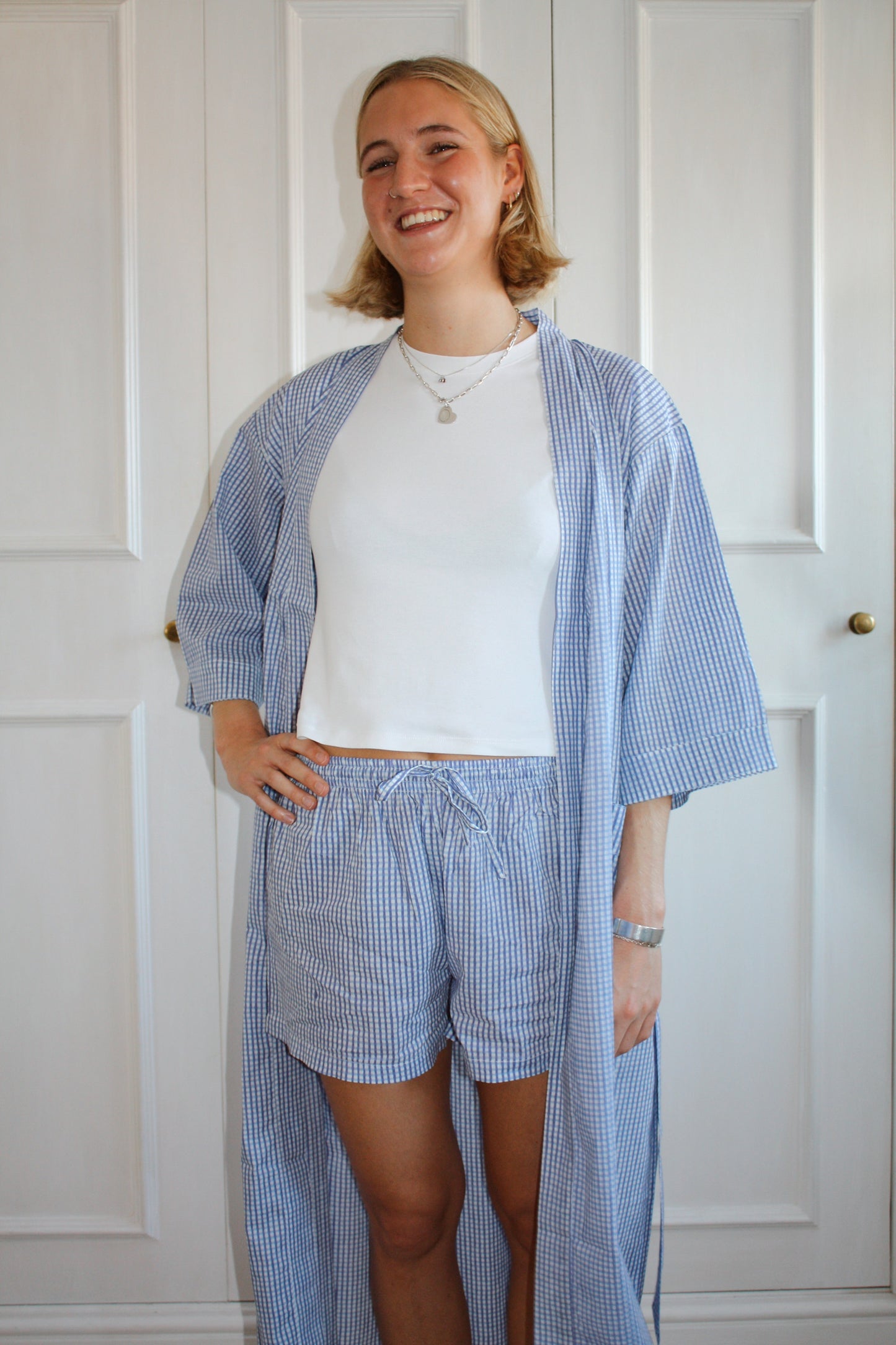 Blue Gingham Robe