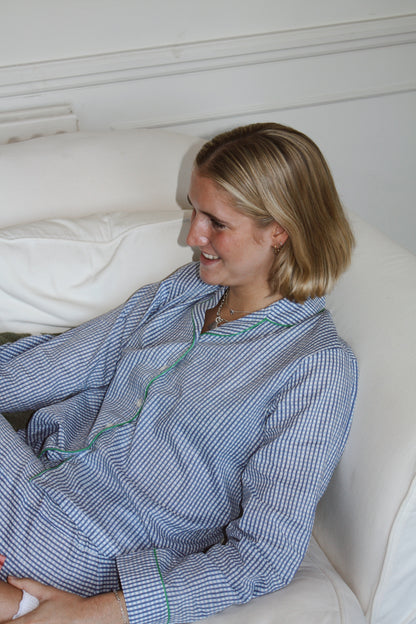 Blue Gingham Short Pyjama Set