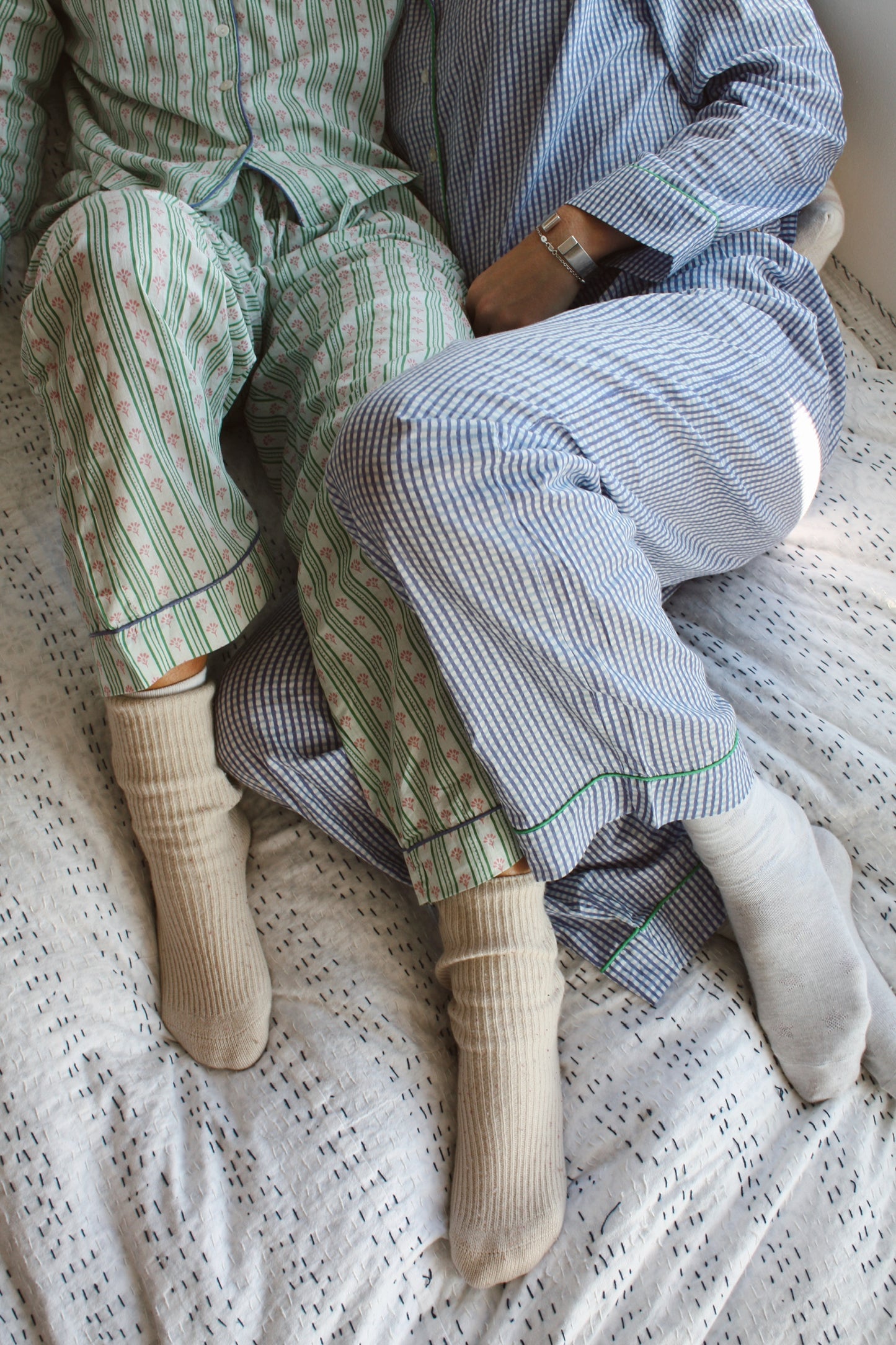 Blue Gingham Long Pyjama Set